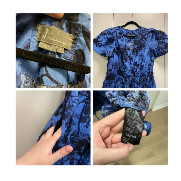 Anthropologie Somerset Maxi Dress in Blue Floral - Size L - Picture 4 of 7